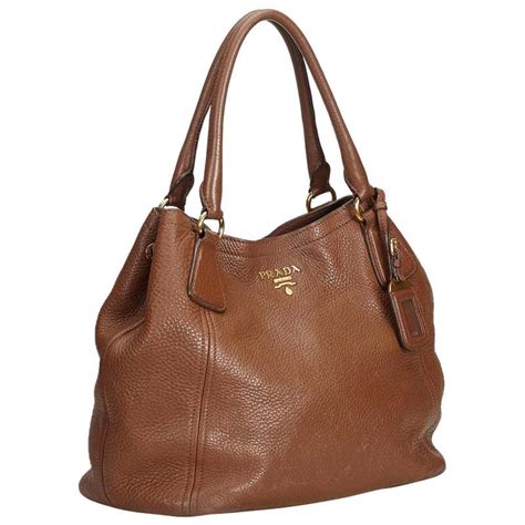 prada brown vitello daino pebbled leather buckle tote bag 18|Prada vitello daino price.